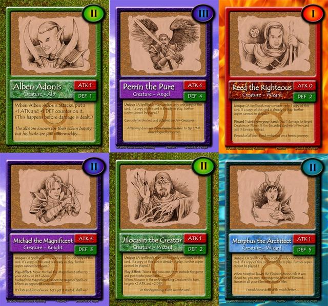 example: cards from my game elemental clash